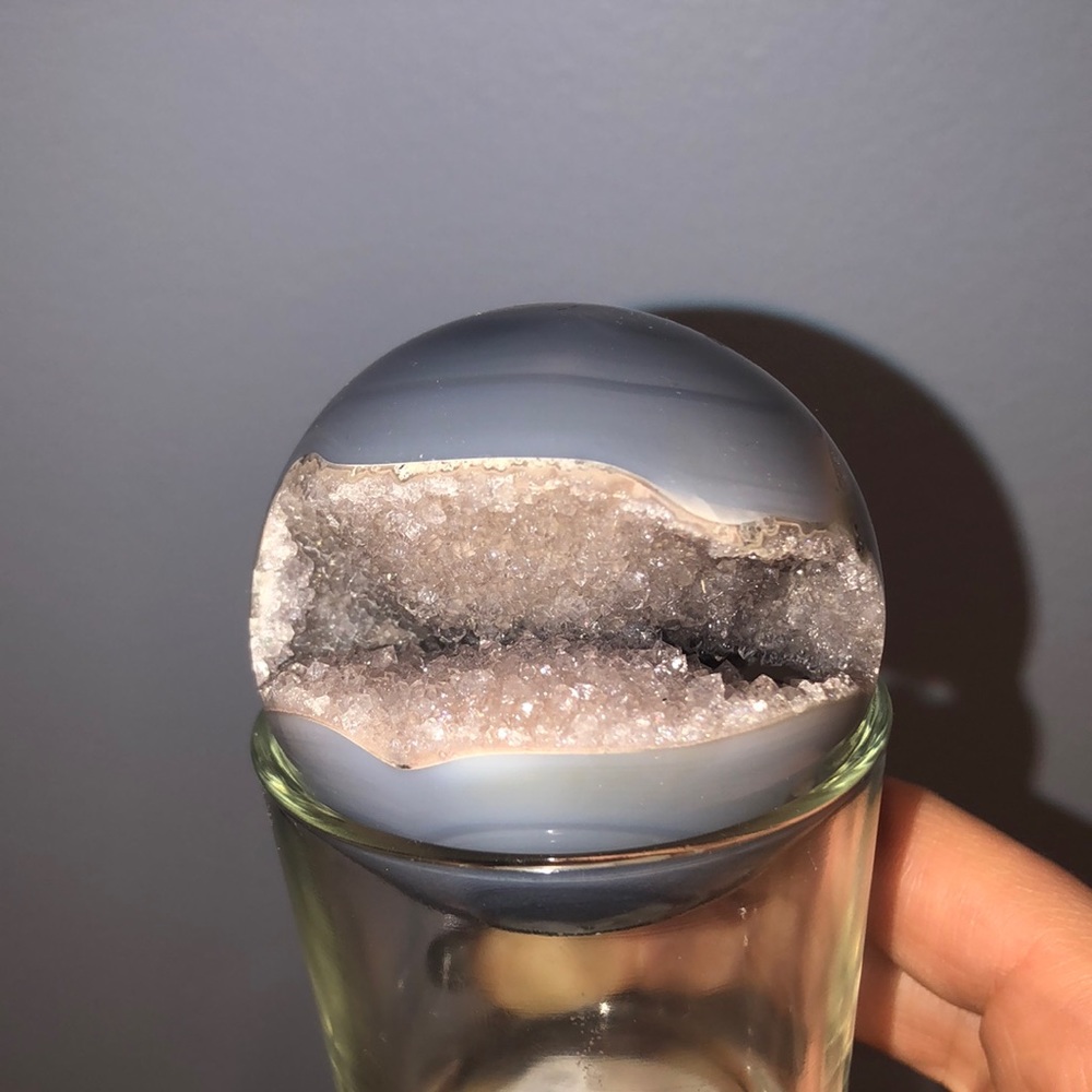 Agate druzy sphere
